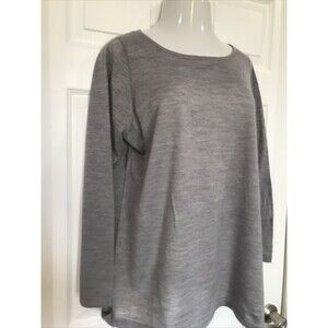 Laura Plus Size 2X Gray Tunic Wool Blend Lightweight Fine Knit Gray Sweater